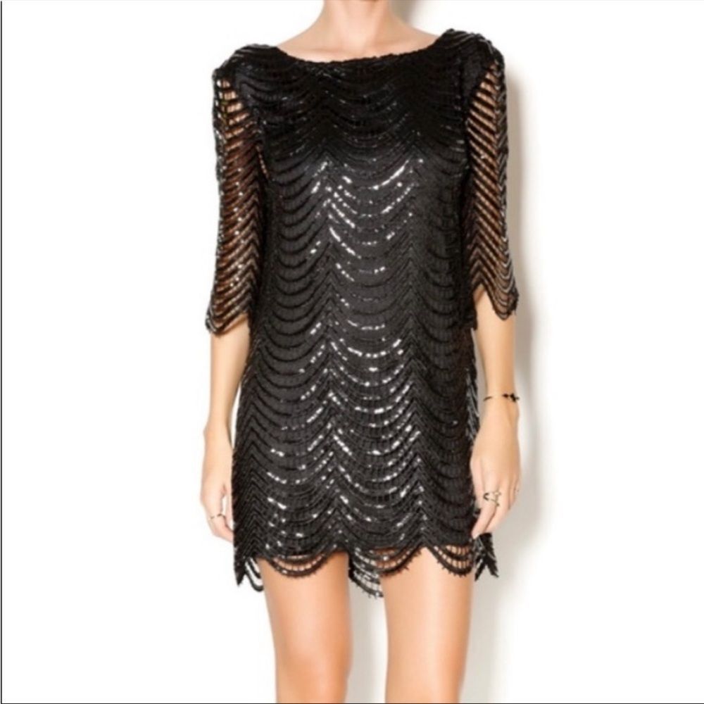 Chic Black Sequin Mini Dress